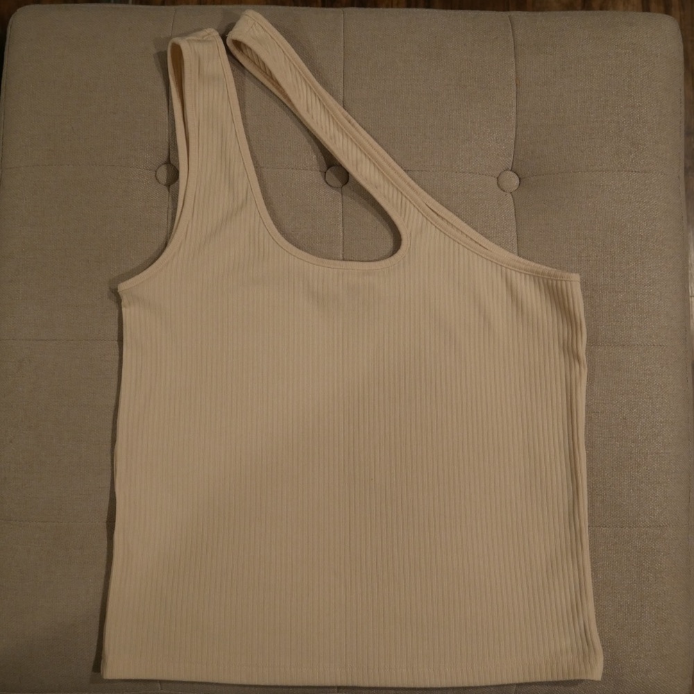 Mango Cream Ribbed Women's Top